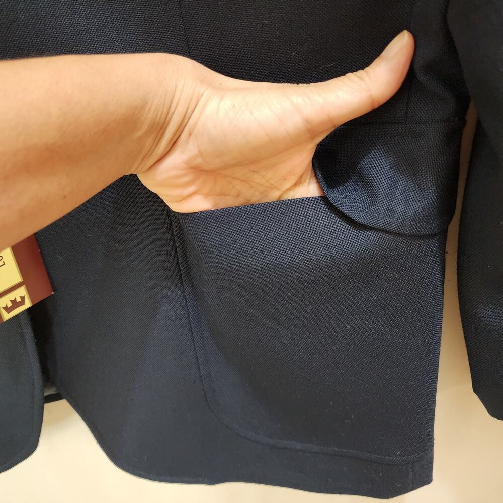 NWT Louis Martin Ladies Hopsack Poly/Wool Career Blazer Navy Blue, Size 12 - Picture 5 of 10